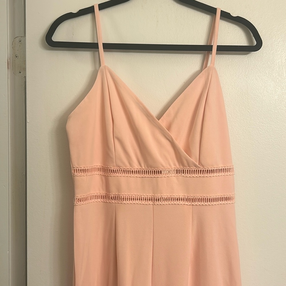 Light pink jumpsuit adjustable straps